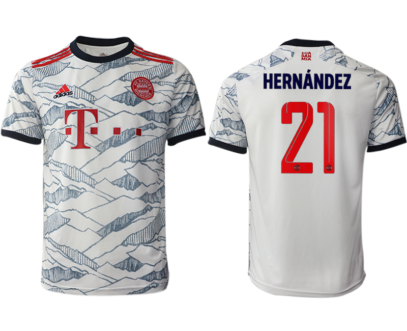 Men 2021-2022 Club Bayern Munich Second away aaa version white #21 Soccer Jersey->bayern munich jersey->Soccer Club Jersey